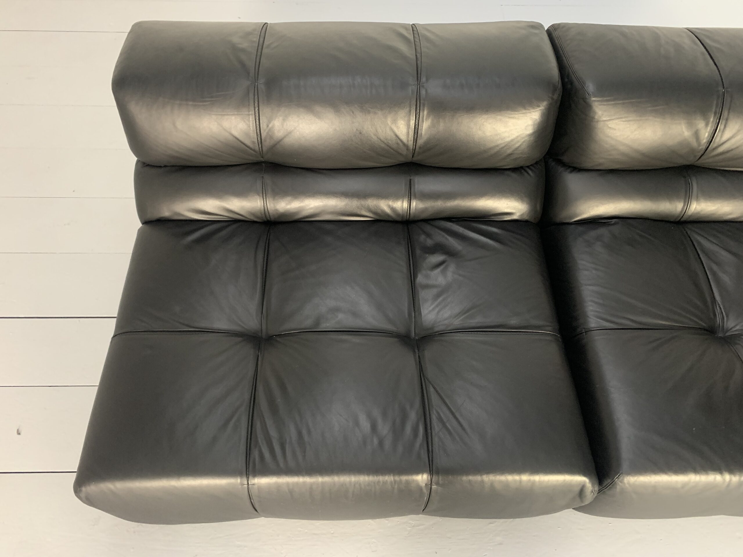 B&B Italia "Tufty Time" Sofa - In Black Leather - Image 10