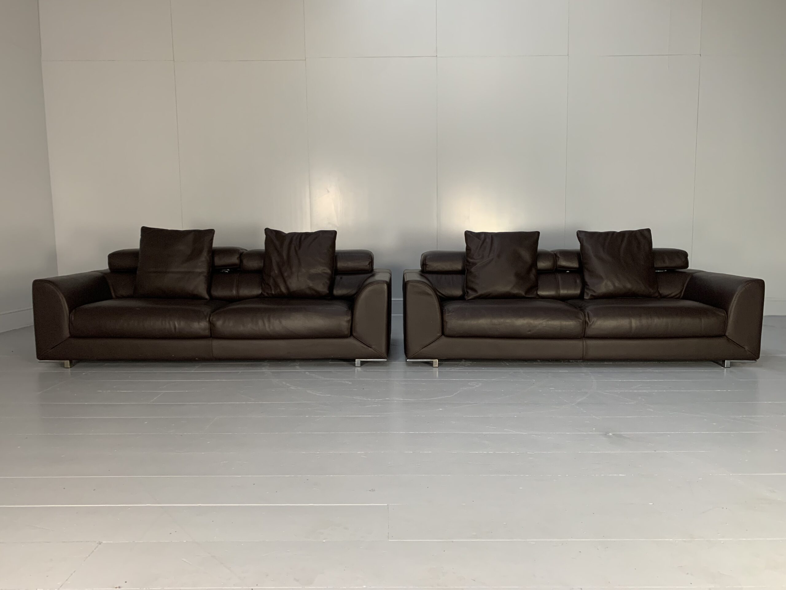 Roche Bobois 3-Seat Sofa - In Dark Brown Leather - Image 18