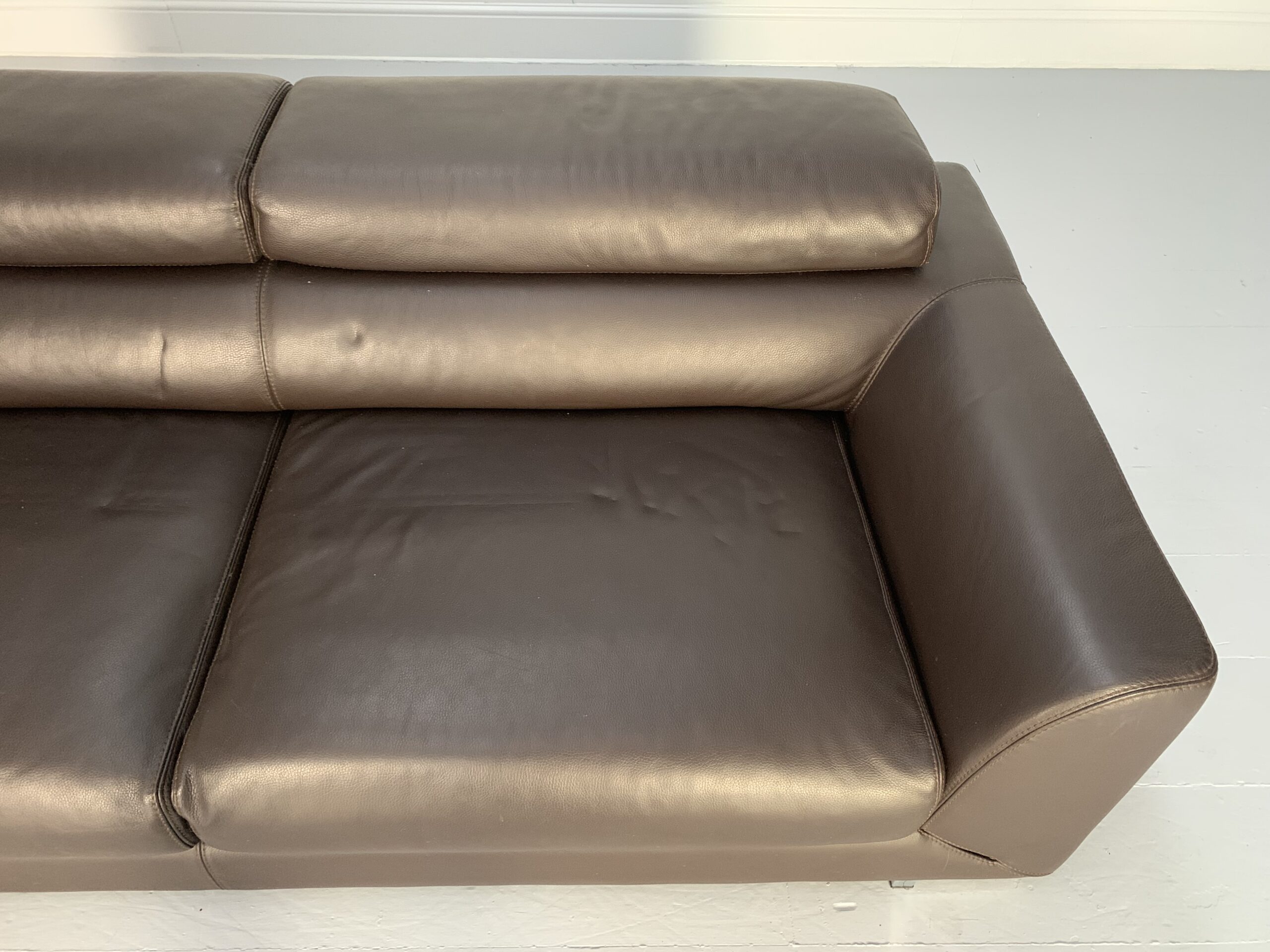 Roche Bobois 3-Seat Sofa - In Dark Brown Leather - Image 14