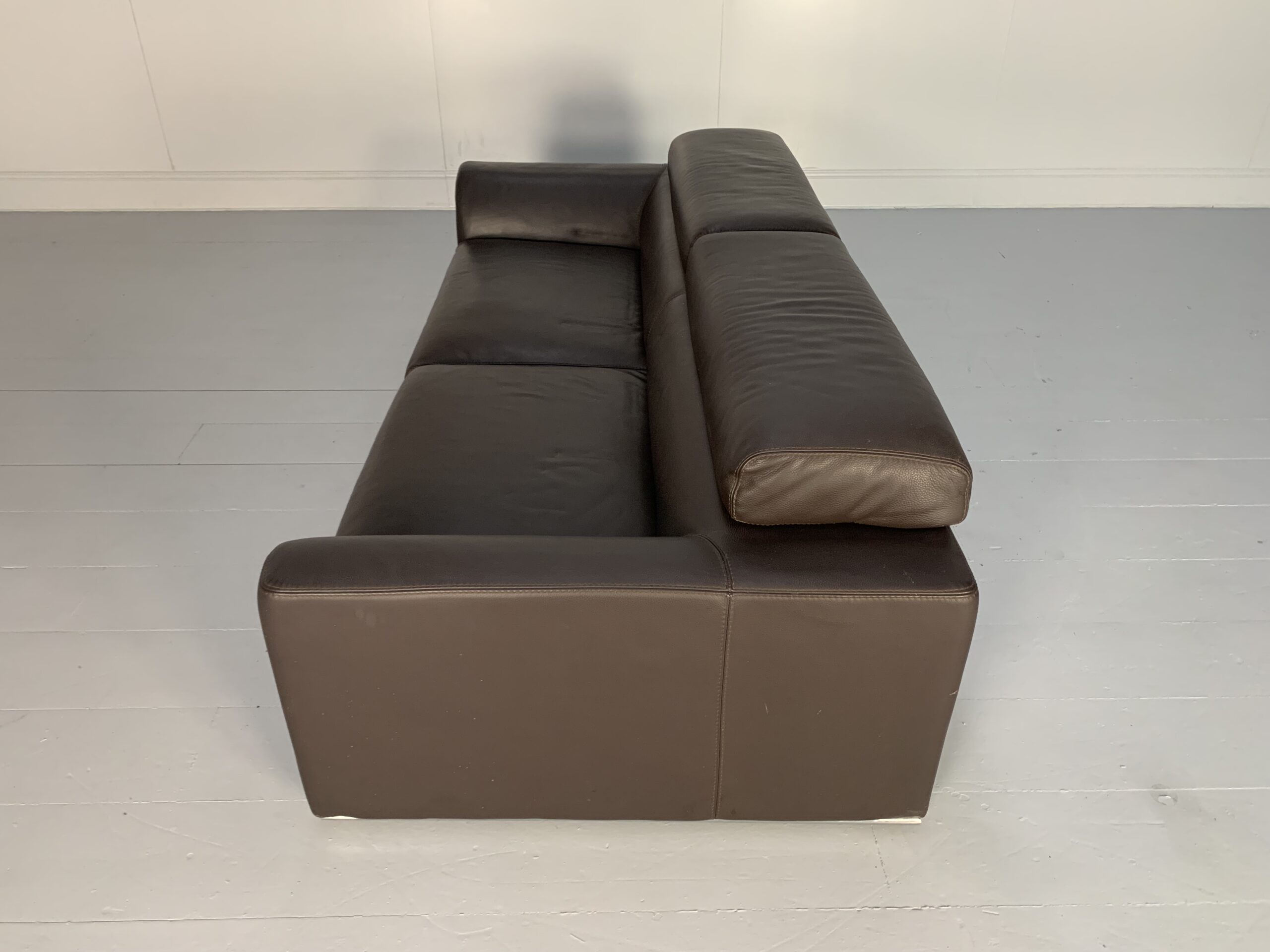 Roche Bobois 3-Seat Sofa - In Dark Brown Leather - Image 10