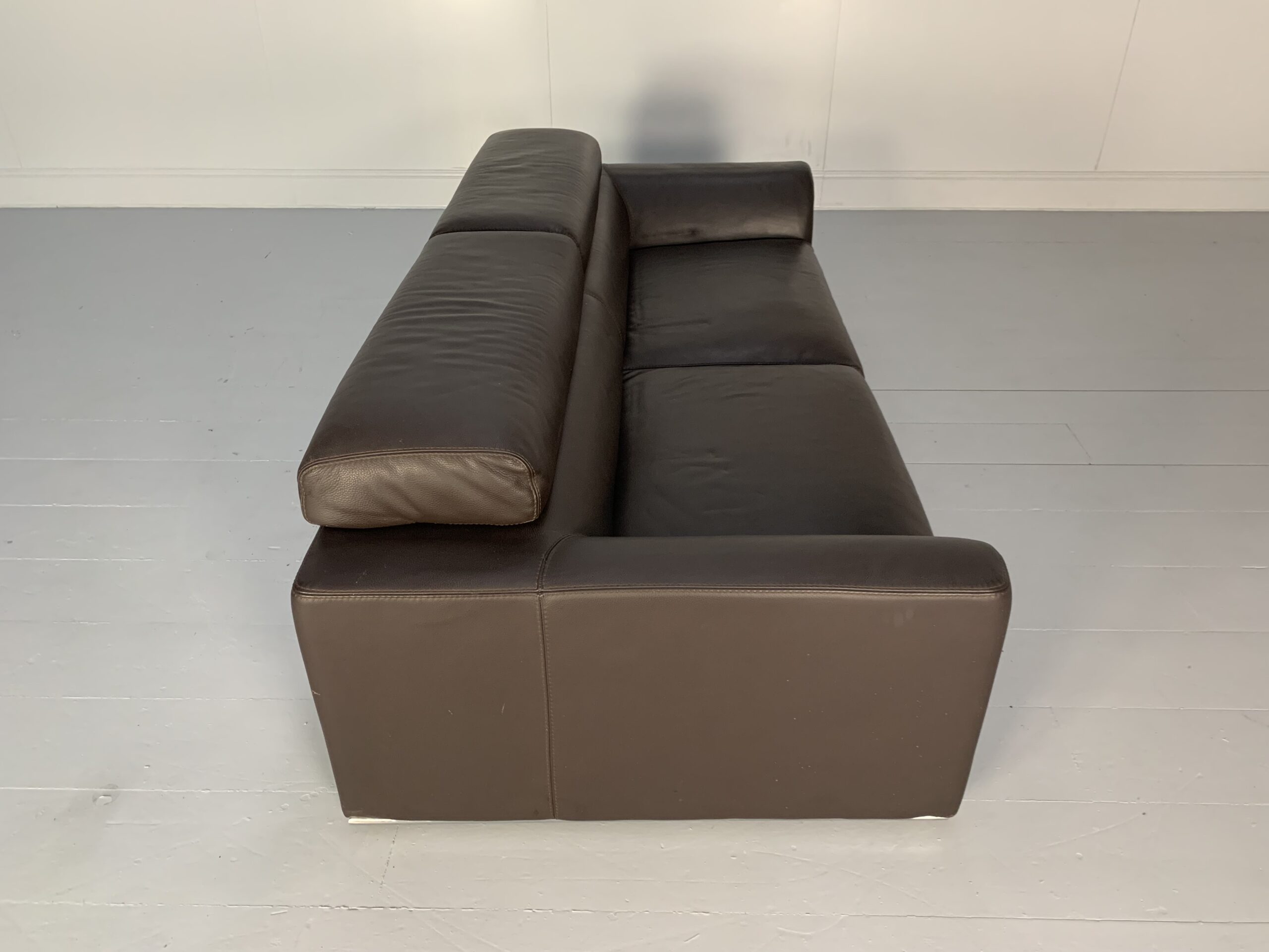 Roche Bobois 3-Seat Sofa - In Dark Brown Leather - Image 9