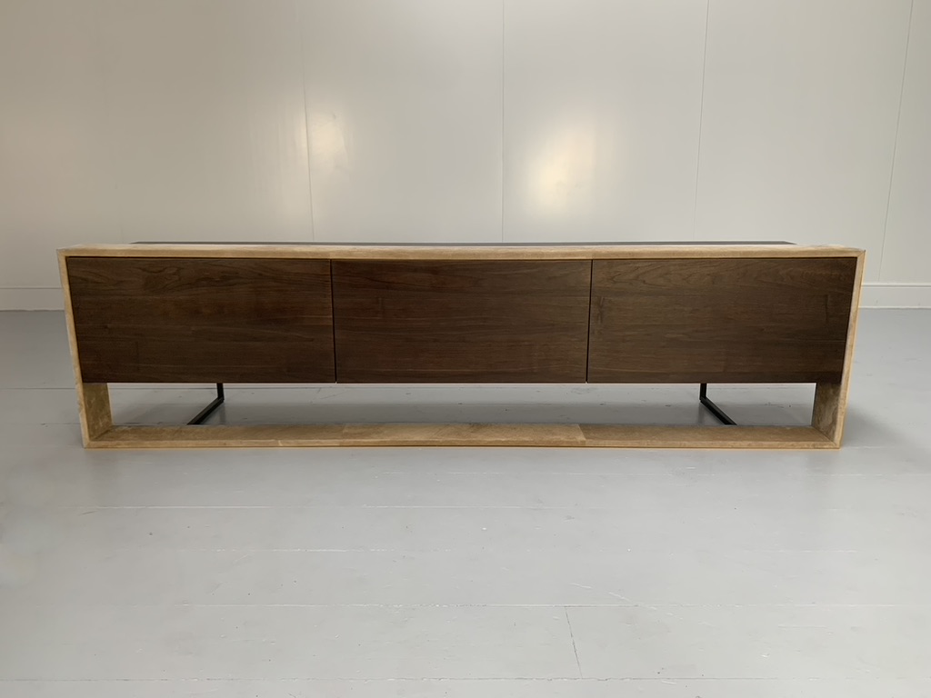 Baxter of Italy "Bourgeois" Media Unit - In Canaletto Walnut and Suede - Image 3