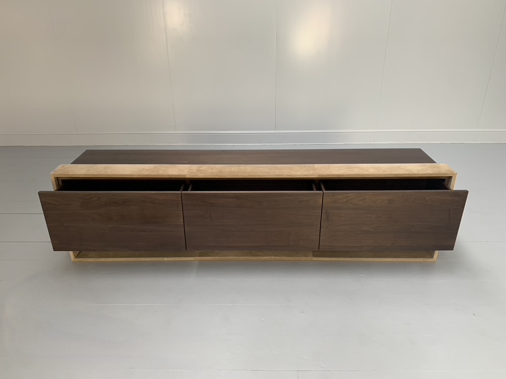 Baxter of Italy "Bourgeois" Media Unit - In Canaletto Walnut and Suede - Image 6