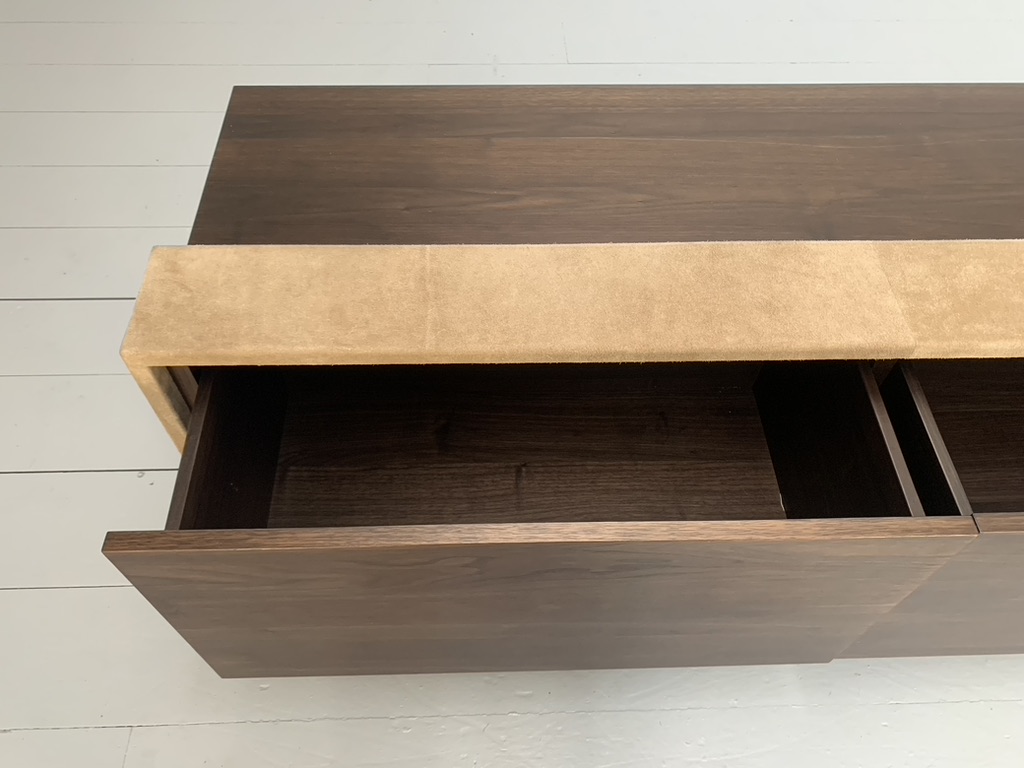 Baxter of Italy "Bourgeois" Media Unit - In Canaletto Walnut and Suede - Image 7