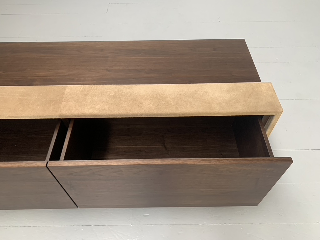 Baxter of Italy "Bourgeois" Media Unit - In Canaletto Walnut and Suede - Image 9