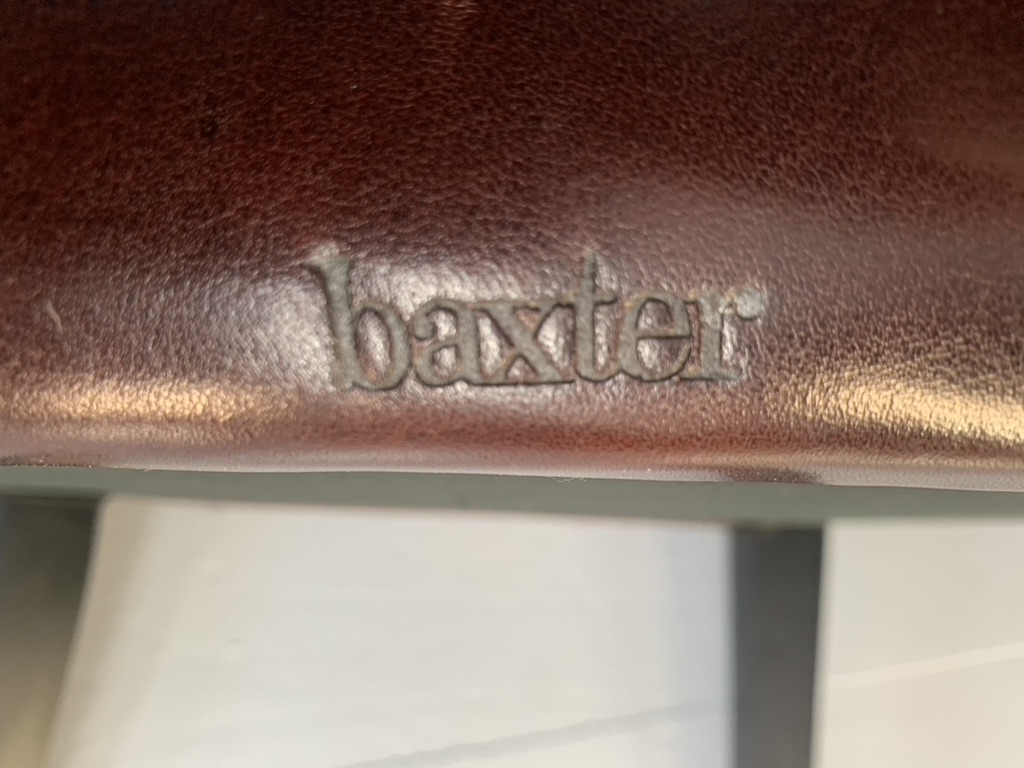 6 Baxter "Decor" Dining Chairs - In Dark-Brown Leather - Image 12