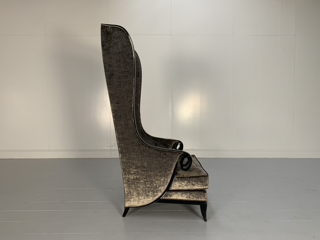 Christopher Guy "Majestic" Armchair - In Grey Velvet - Image 4