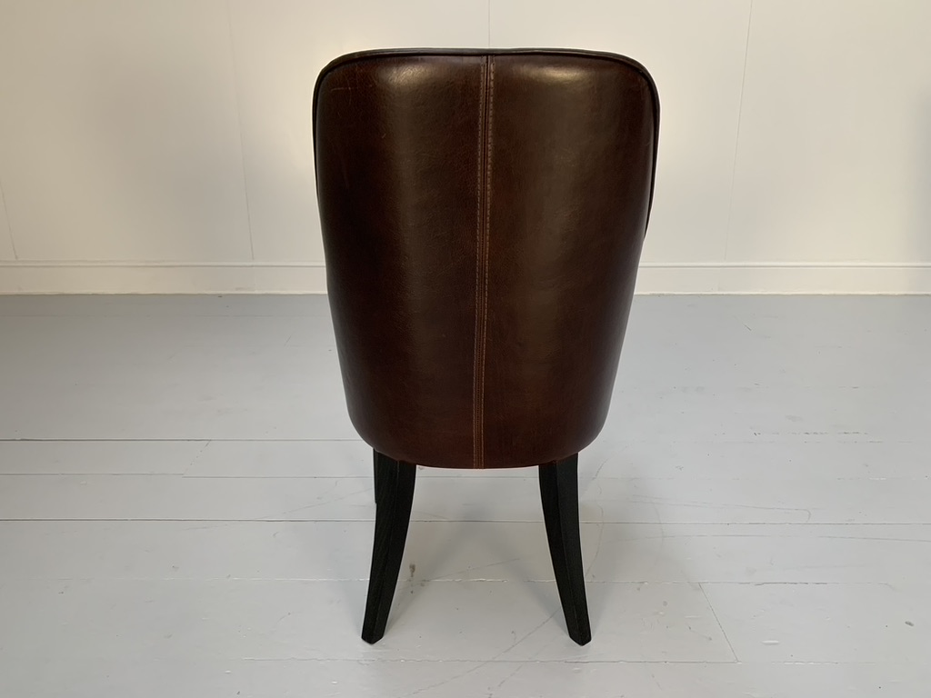 6 Baxter "Decor" Dining Chairs - In Dark-Brown Leather - Image 6