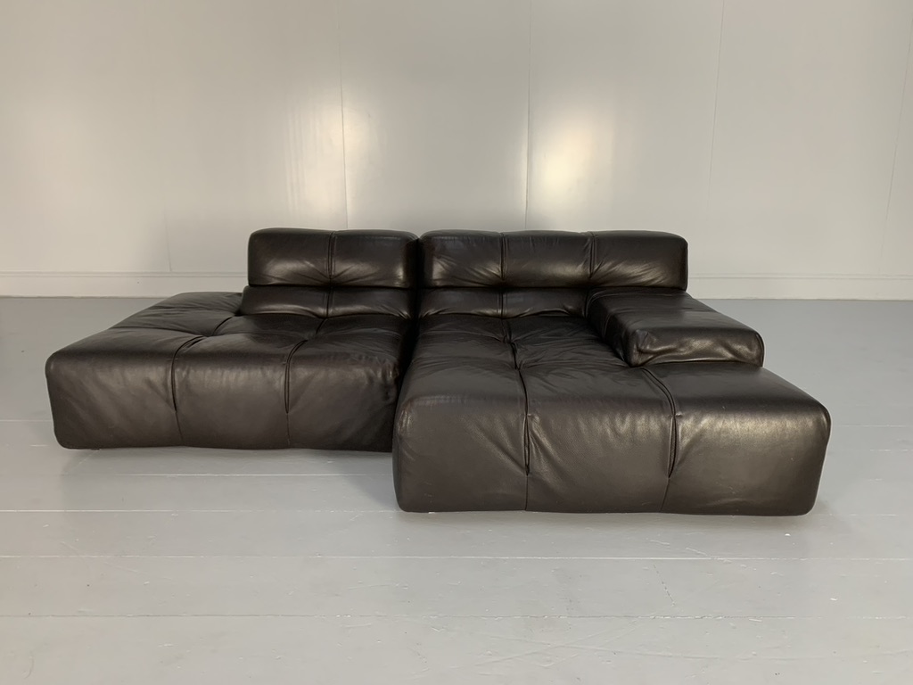 B&B Italia "Tufty Time" L-Shape Sofa - In Brown Leather