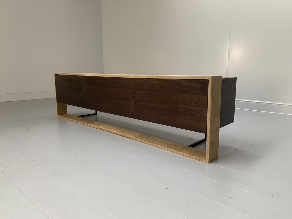 Baxter of Italy "Bourgeois" Media Unit - In Canaletto Walnut and Suede