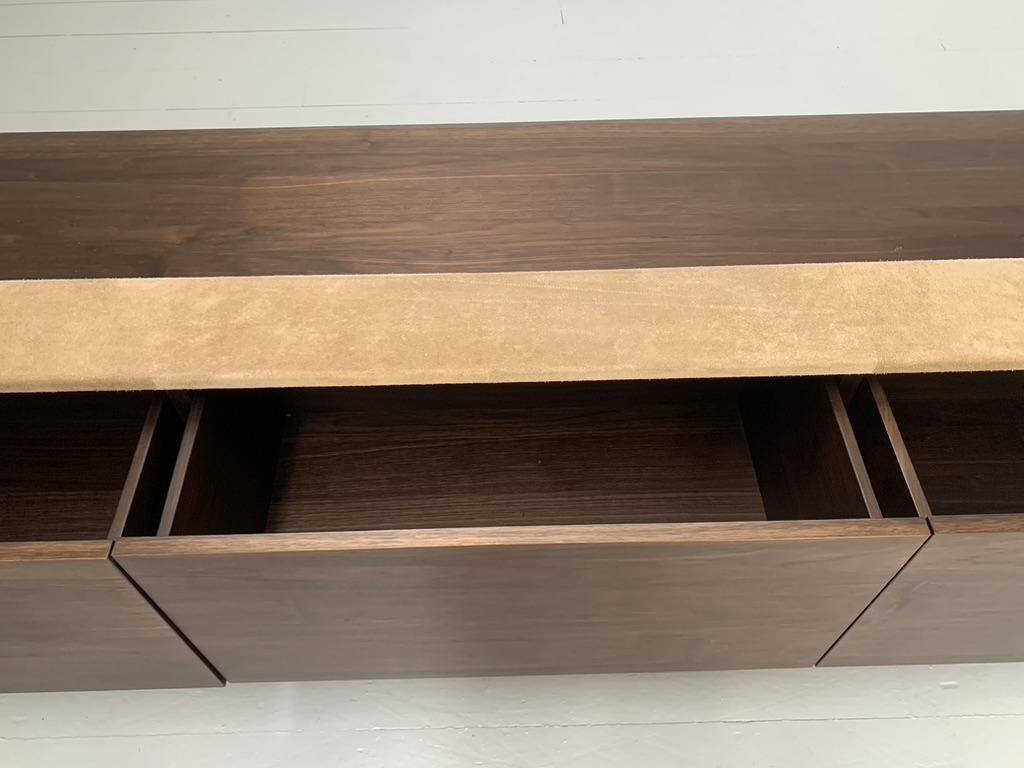 Baxter of Italy "Bourgeois" Media Unit - In Canaletto Walnut and Suede - Image 8