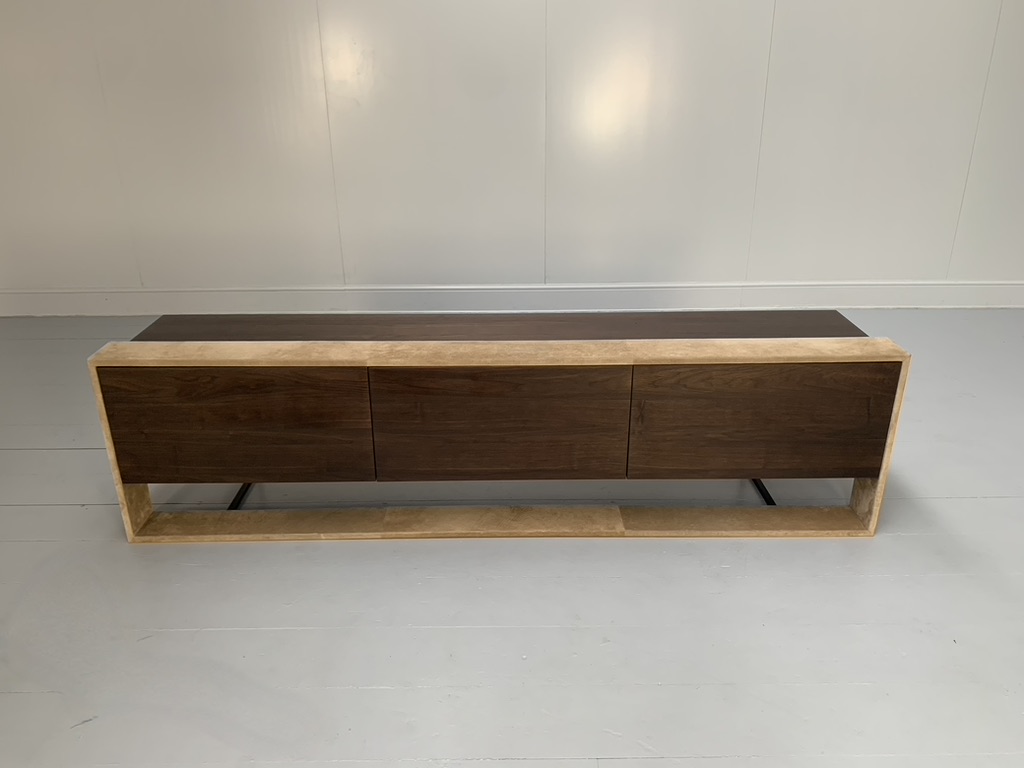 Baxter of Italy "Bourgeois" Media Unit - In Canaletto Walnut and Suede - Image 5