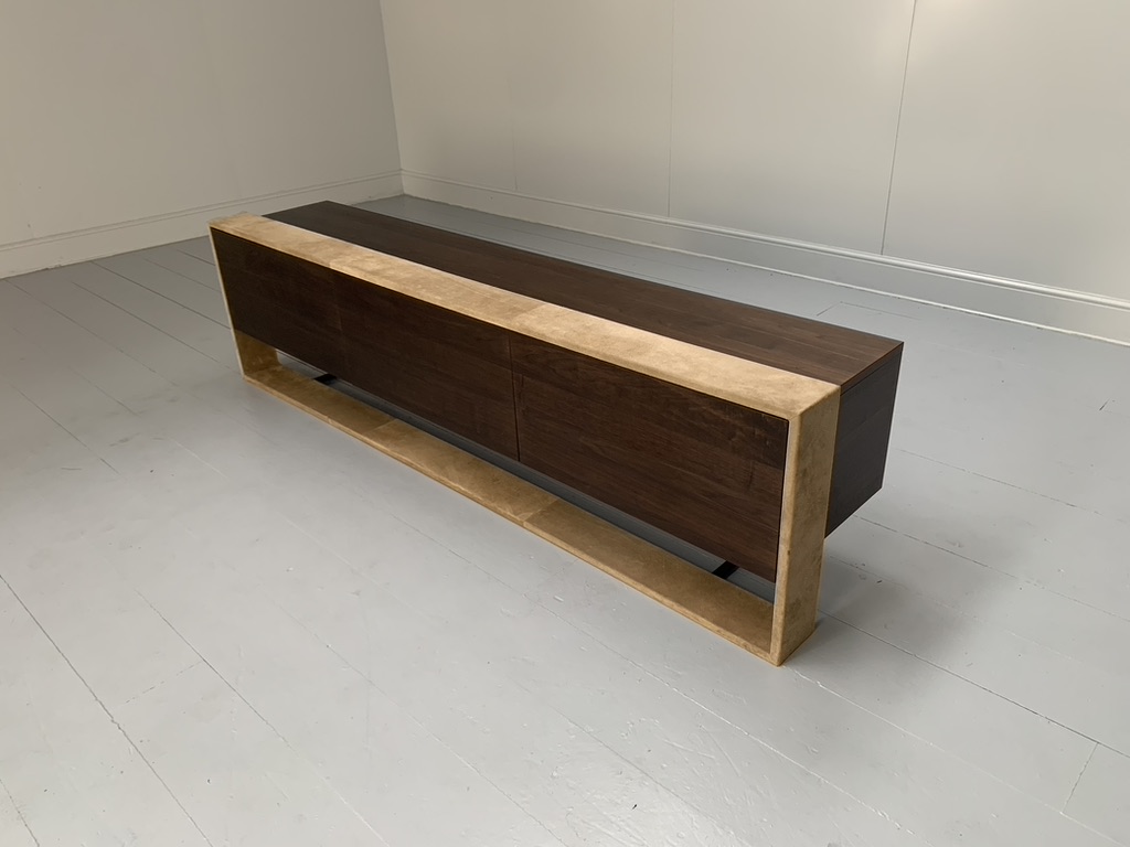 Baxter of Italy "Bourgeois" Media Unit - In Canaletto Walnut and Suede - Image 4