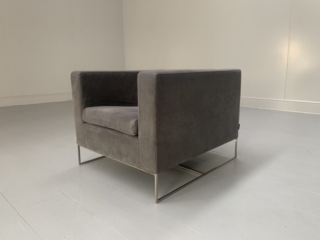 Minotti "Klee" Armchair - In Grey Alcantara