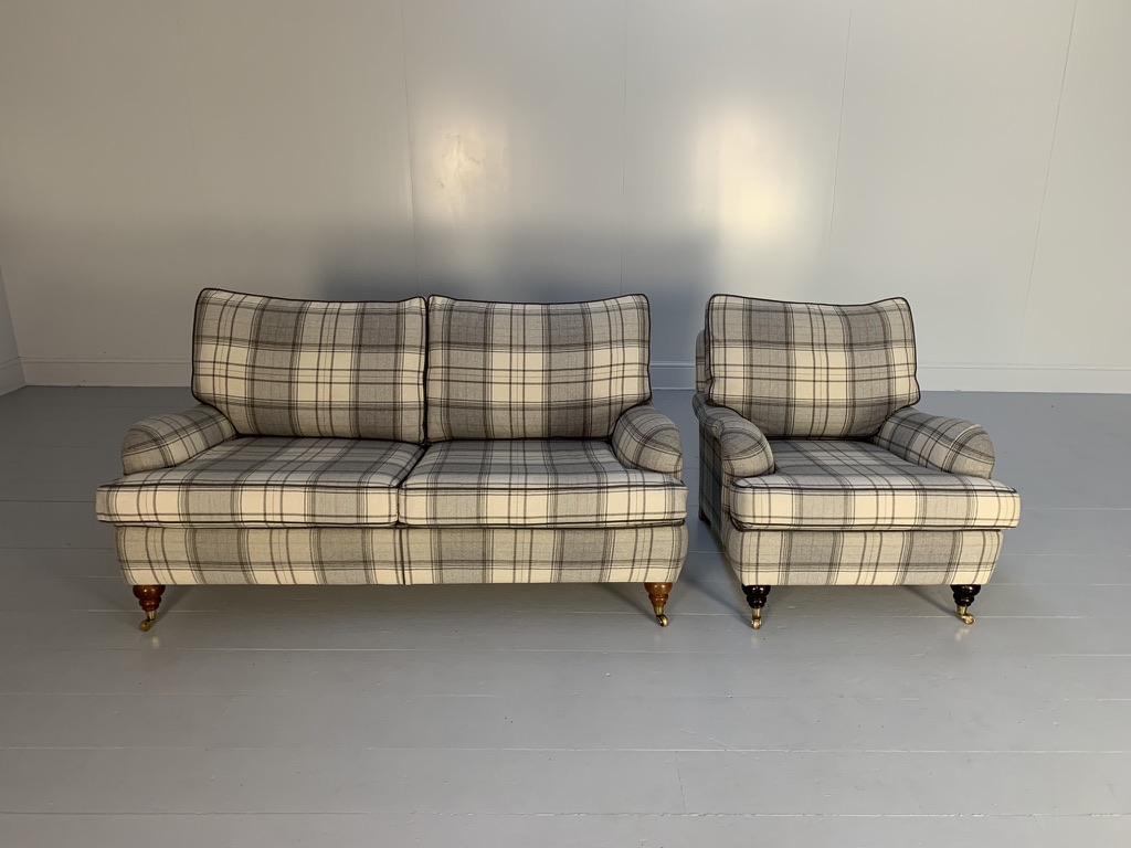 Duresta "Lansdowne" Sofa & Armchair - In Wool Tartan Plaid - Image 5