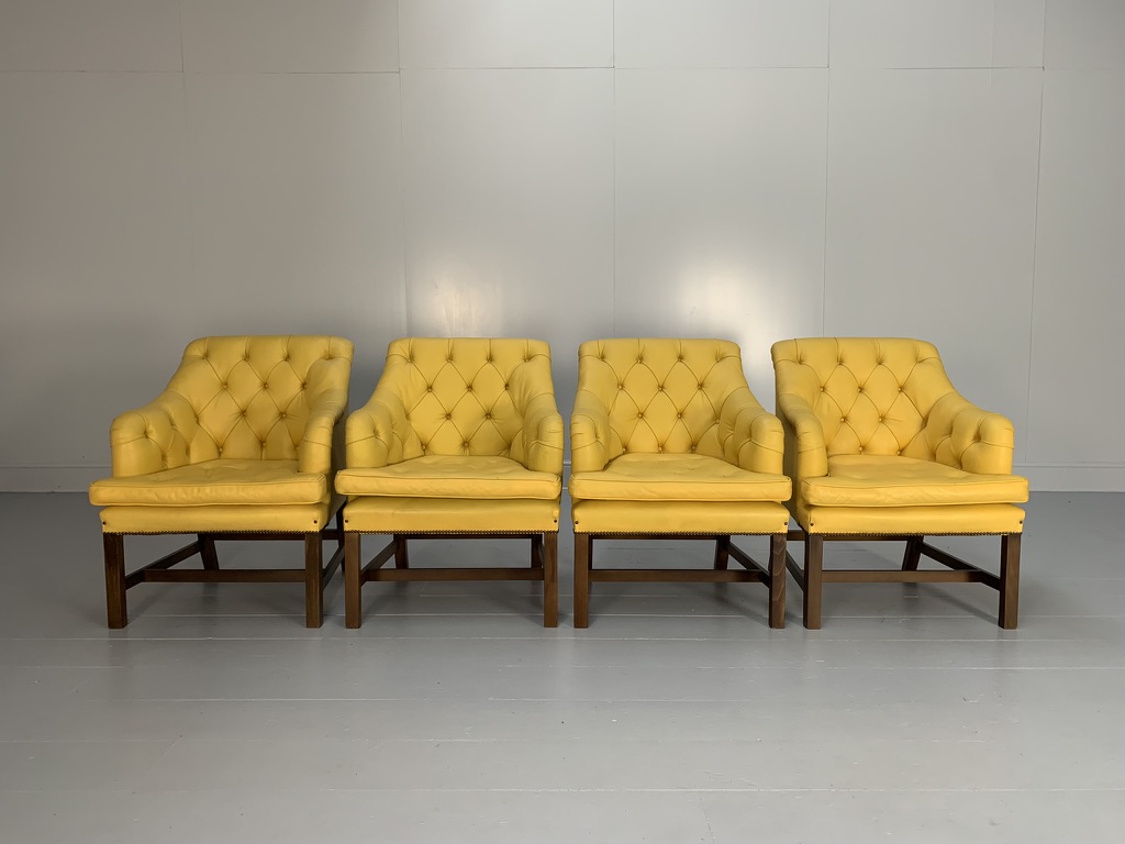 Suite of 4 George Smith "Georgian" Armchairs - In Yellow Leather