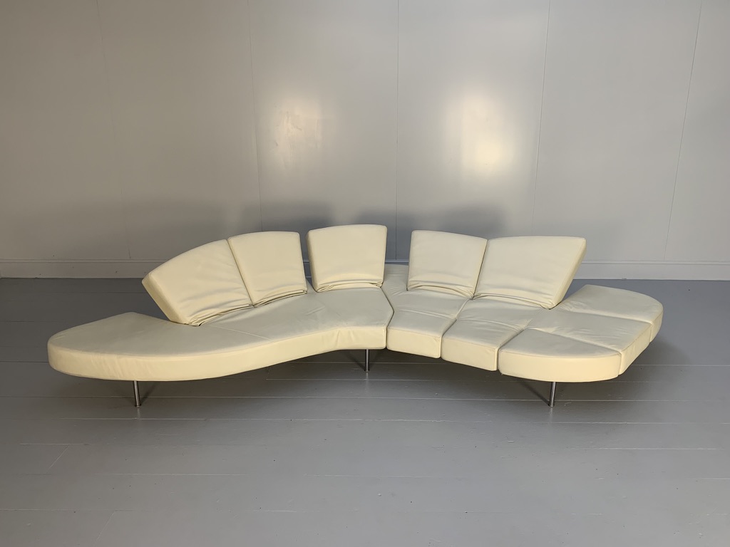 Edra "Flap FLP010 DX" Sofa - In White Leather