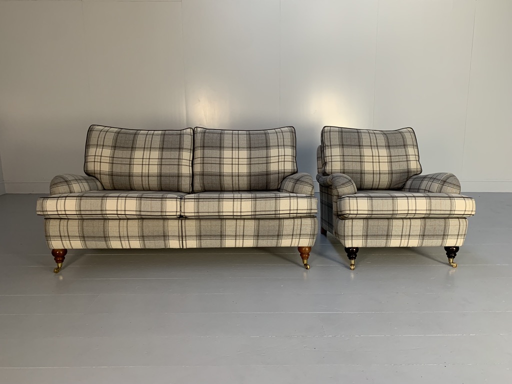 Duresta "Lansdowne" Sofa & Armchair - In Wool Tartan Plaid - Image 3