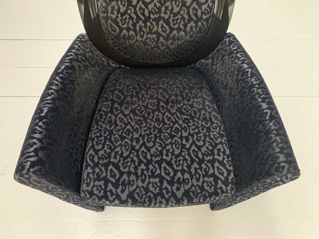 Fendi Casa Armchair - In Black Dark Grey Motif Fabric - Image 11