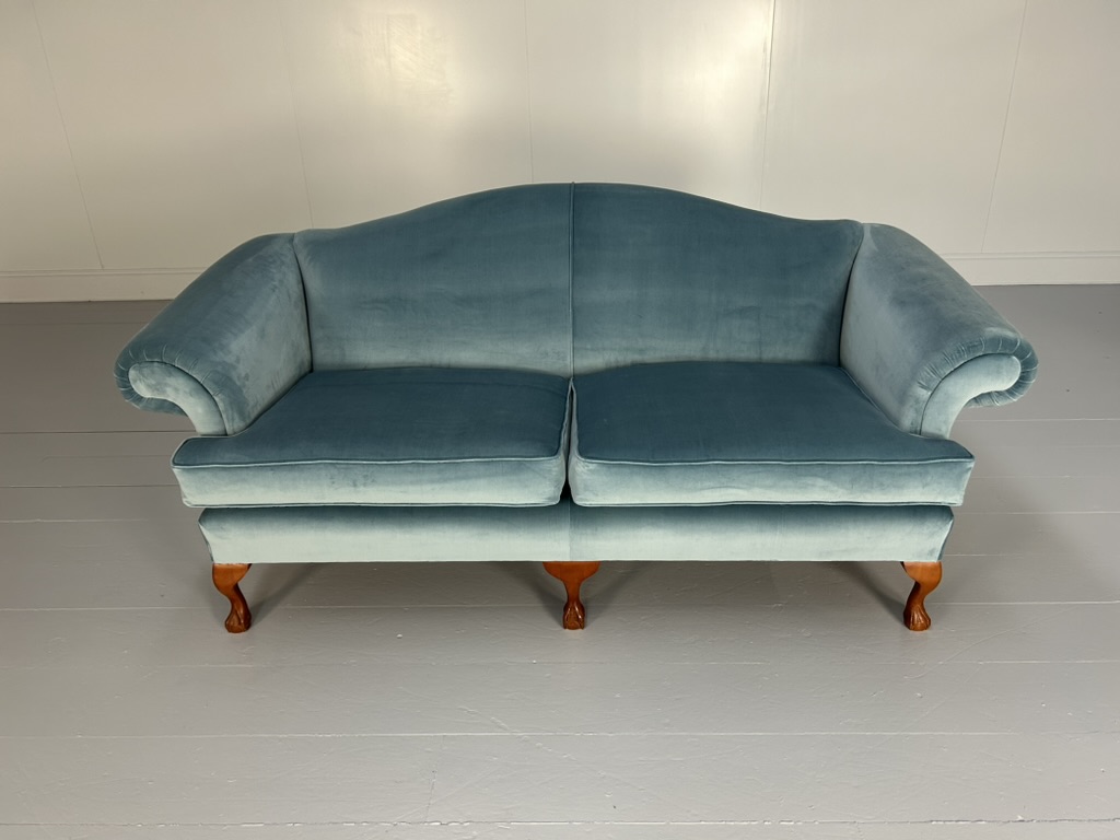 Wesley Barrell "Marlborough" 3-Seat Sofa - In Pale Blue Velvet - Image 7