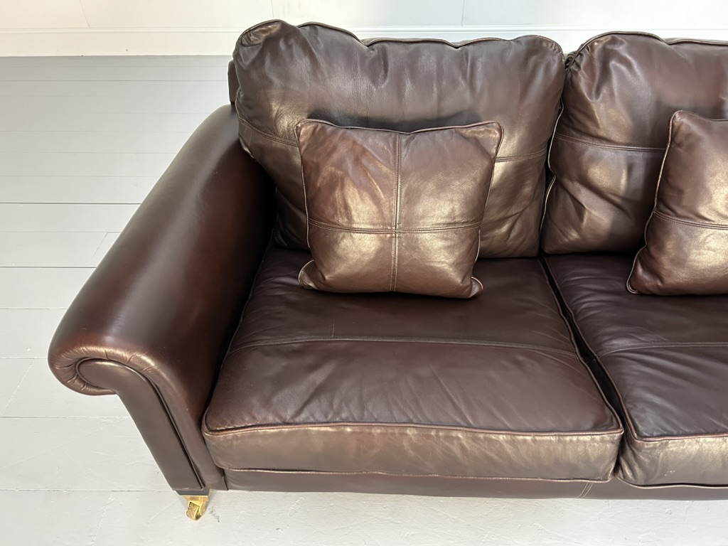 Duresta "New Plantation" 2.5-Seat Sofa - In Dark Brown Leather - Image 10
