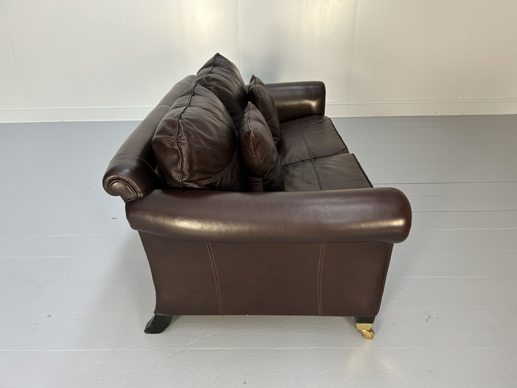 Duresta "New Plantation" 2.5-Seat Sofa - In Dark Brown Leather - Image 8
