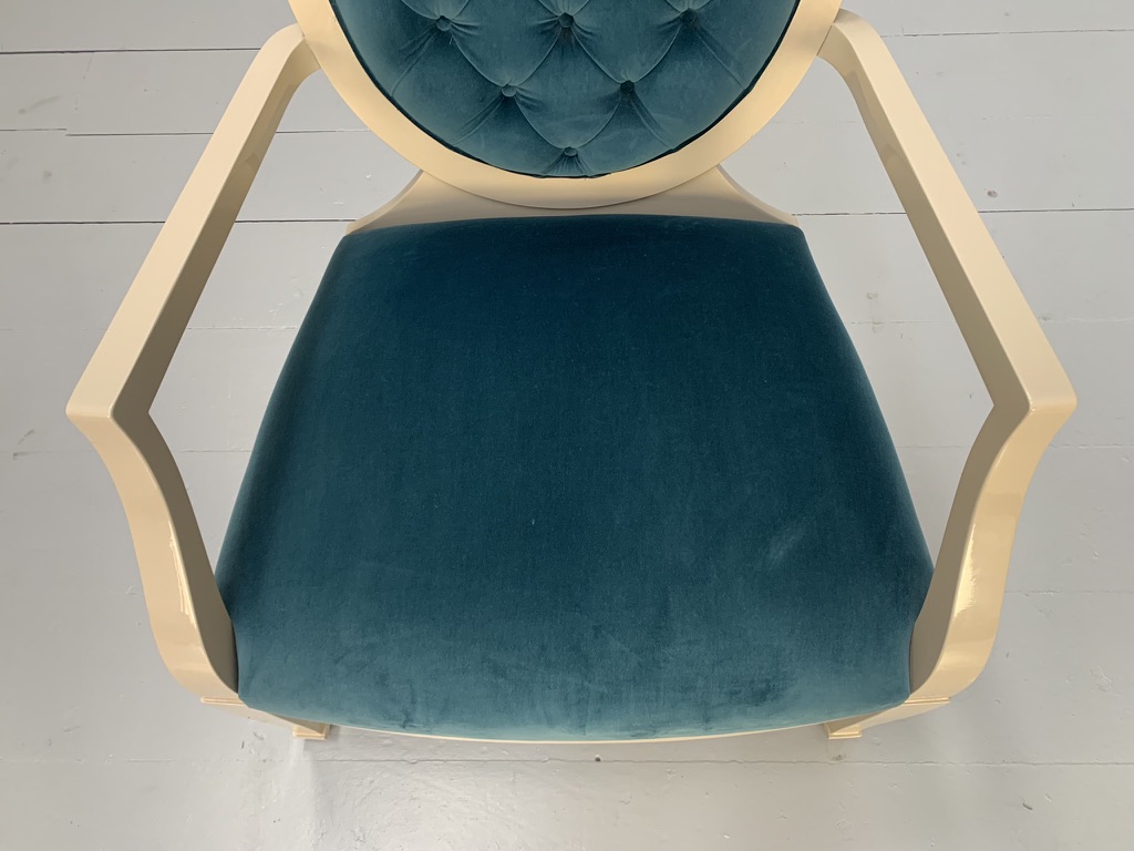 Fendi Casa Occasional/Bedroom Armchair - In Blue Velvet - Image 11