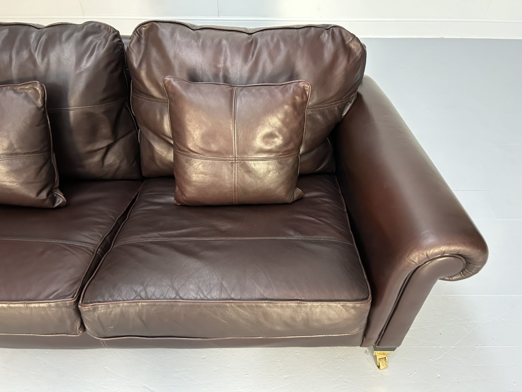 Duresta "New Plantation" 2.5-Seat Sofa - In Dark Brown Leather - Image 11