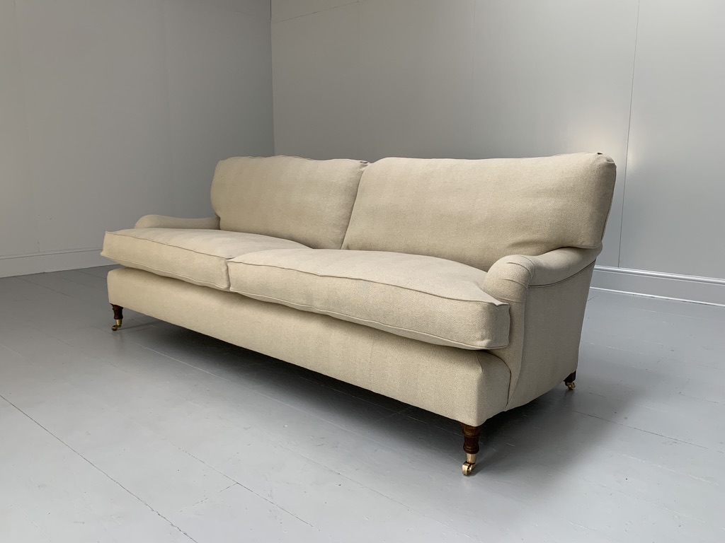 Lord Browns "Standard-Arm" Large 3-Seat Sofa - In Ian Mankin Herringbone Linen