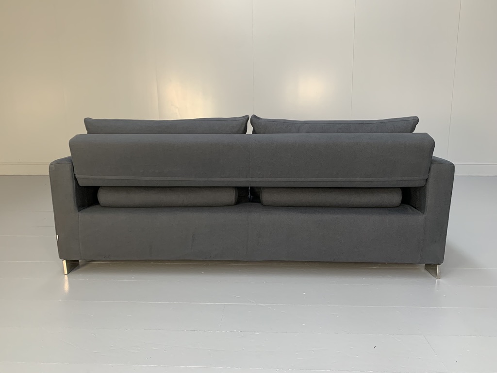 Molteni & C "Reversi" 2.5-Seat Sofa - In Blue Woven Linen - Image 4