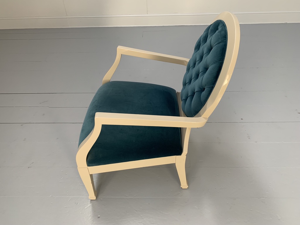 Fendi Casa Occasional/Bedroom Armchair - In Blue Velvet - Image 9