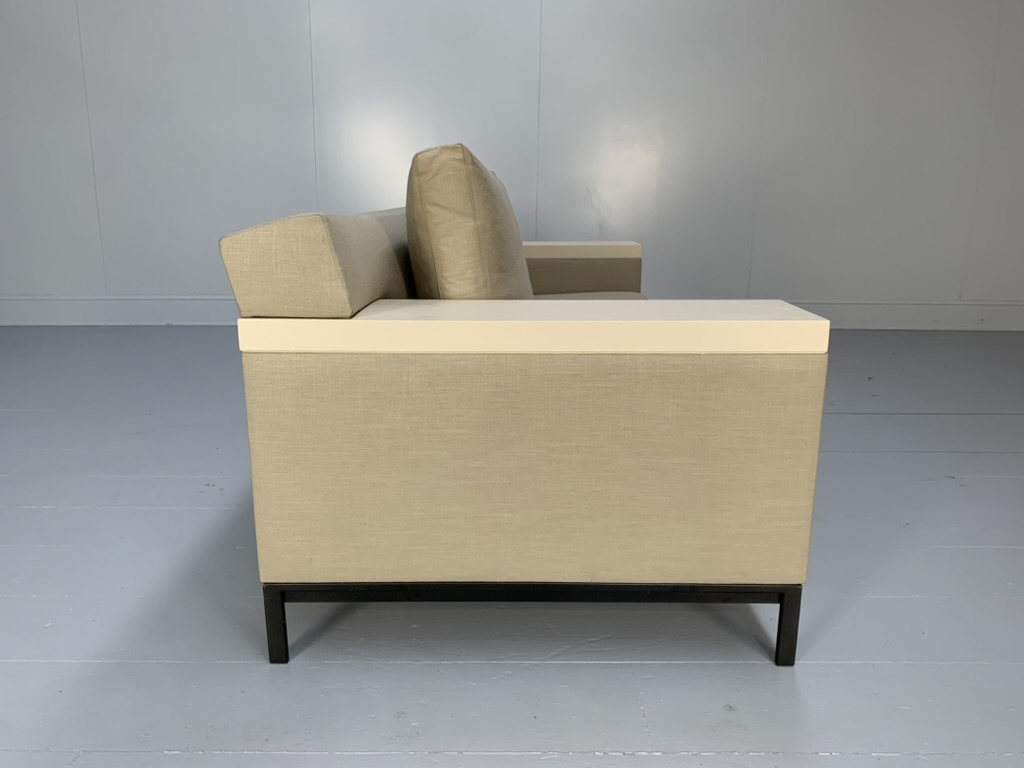 Christian Liaigre "Beluga" 2.5-Seat Sofa - In Linen Fabric - Image 4