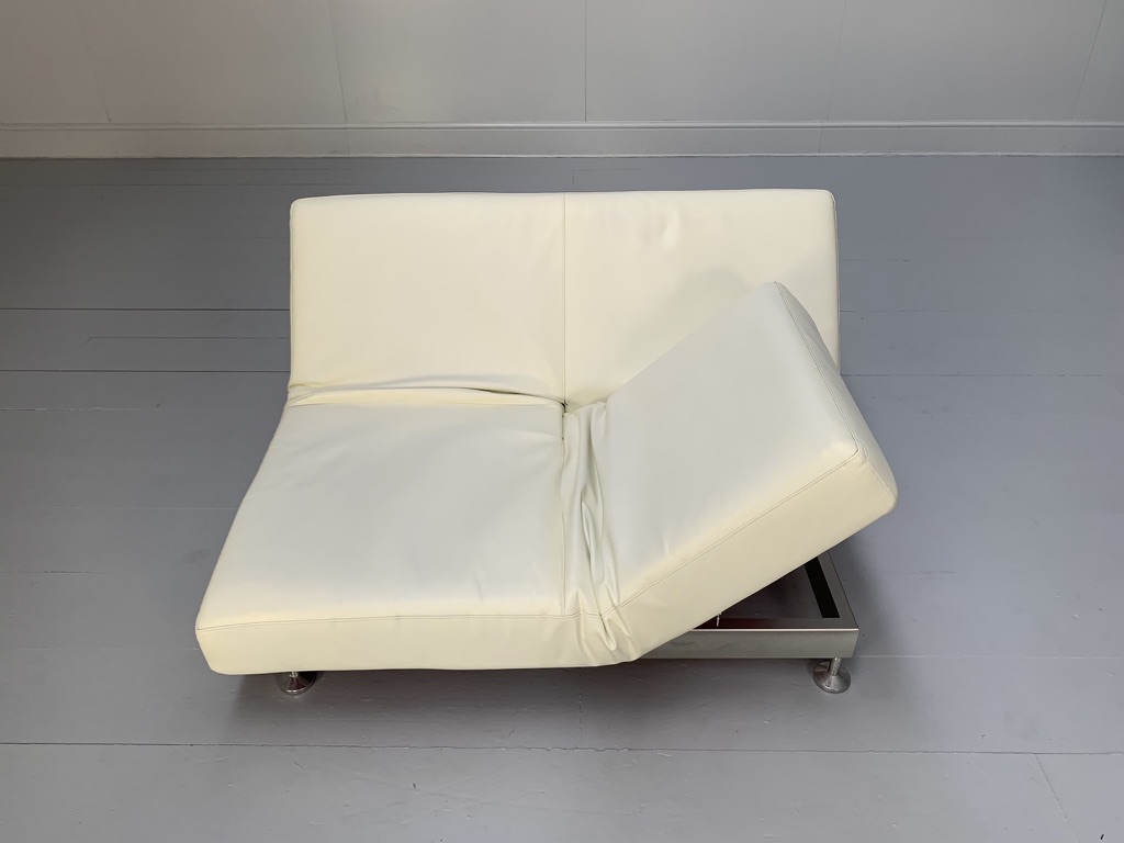 Edra "Damier" Multifunction Sofa Chaise - In White Leather - Image 8