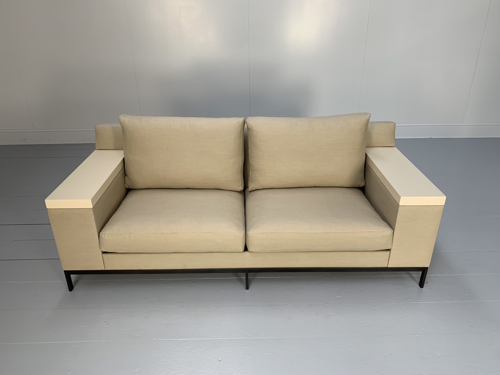 Christian Liaigre "Beluga" 2.5-Seat Sofa - In Linen Fabric - Image 7