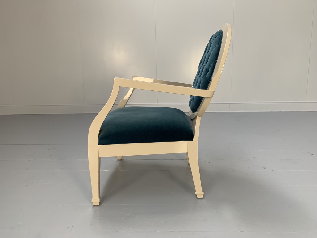 Fendi Casa Occasional/Bedroom Armchair - In Blue Velvet - Image 6