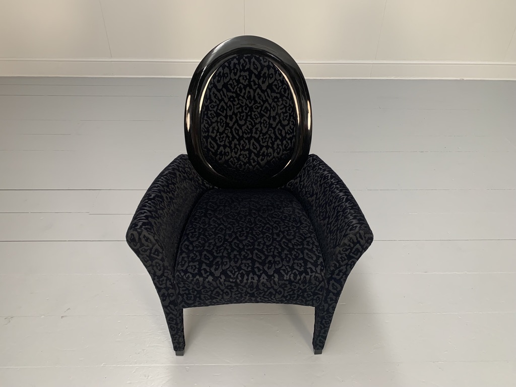 Fendi Casa Armchair - In Black Dark Grey Motif Fabric - Image 7