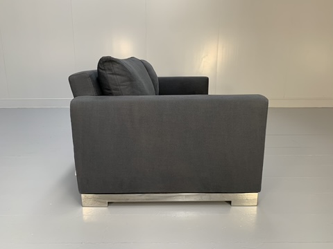 Molteni & C "Reversi" 2.5-Seat Sofa - In Blue Woven Linen - Image 5