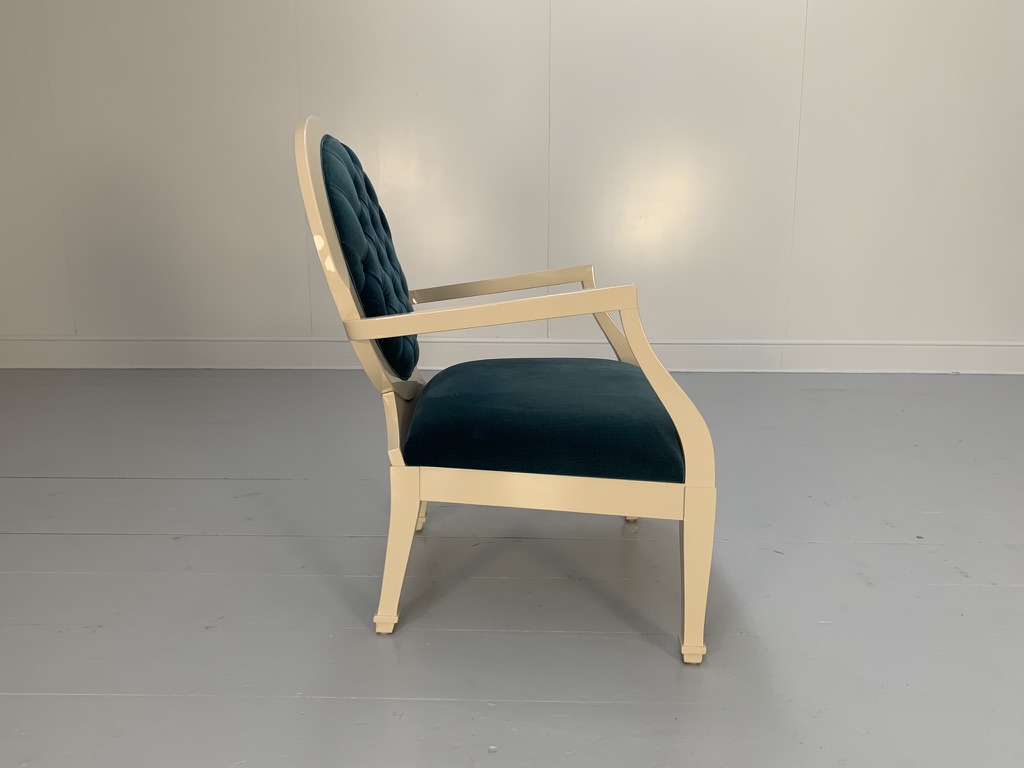 Fendi Casa Occasional/Bedroom Armchair - In Blue Velvet - Image 5