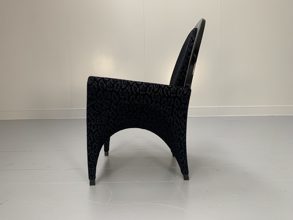 Fendi Casa Armchair - In Black Dark Grey Motif Fabric - Image 5