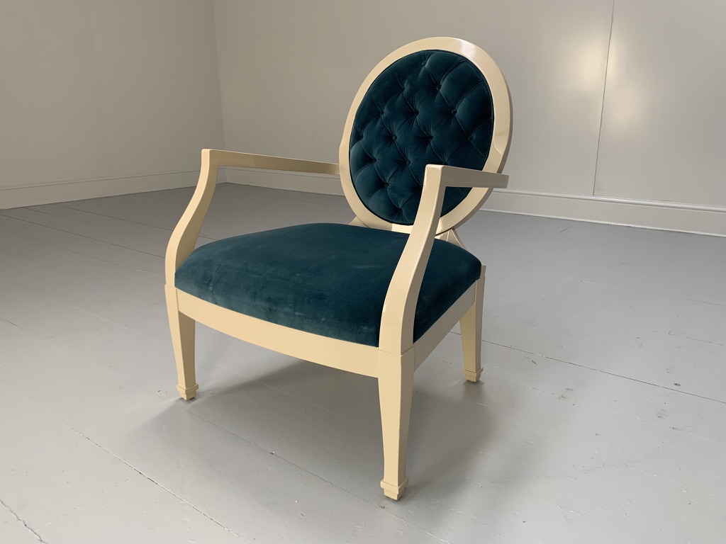 Fendi Casa Occasional/Bedroom Armchair - In Blue Velvet