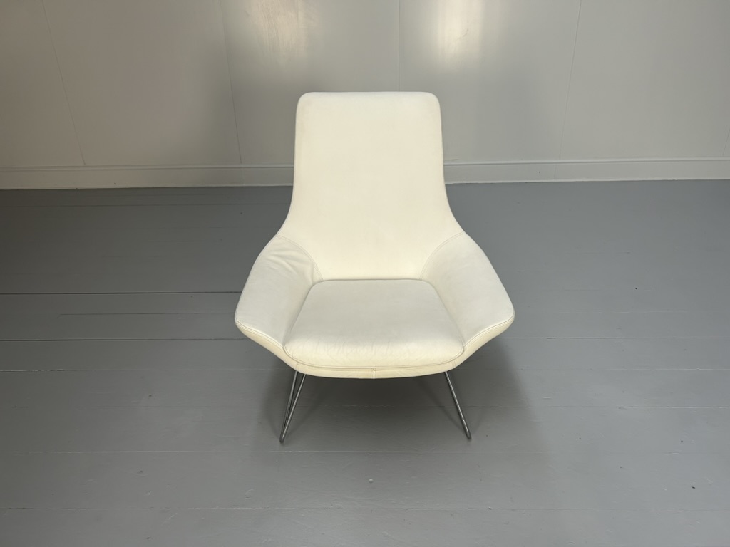 Walter Knoll "Flow" Armchair - In White Leather - Image 7