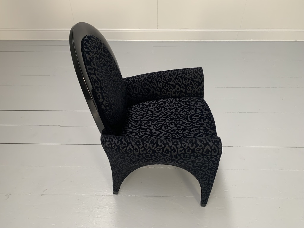 Fendi Casa Armchair - In Black Dark Grey Motif Fabric - Image 8