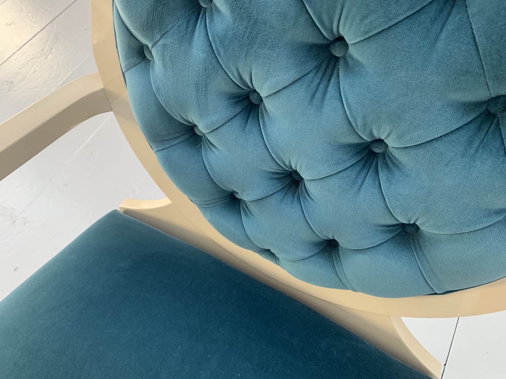 Fendi Casa Occasional/Bedroom Armchair - In Blue Velvet - Image 13