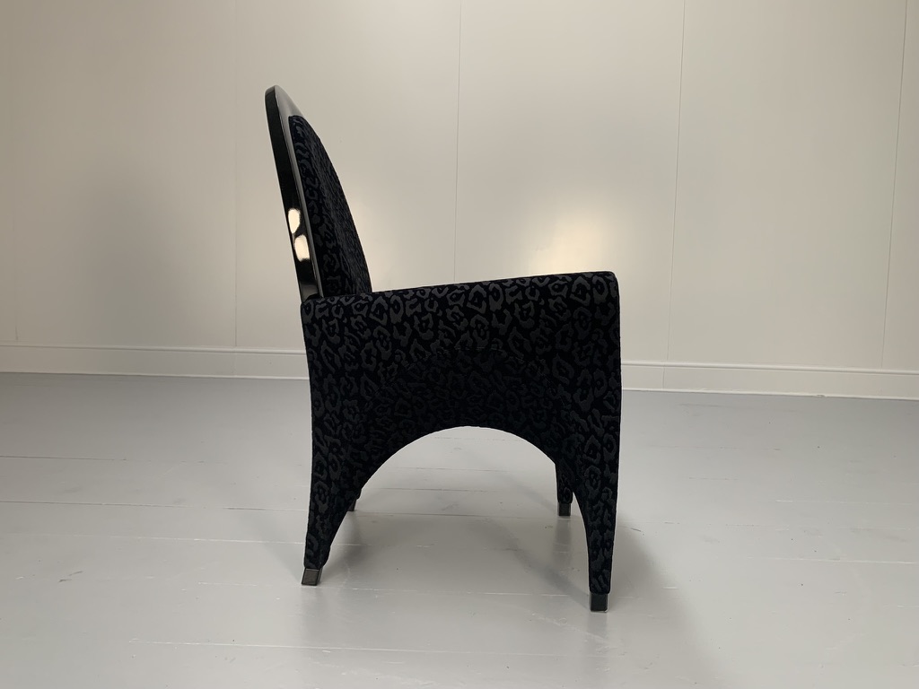 Fendi Casa Armchair - In Black Dark Grey Motif Fabric - Image 4