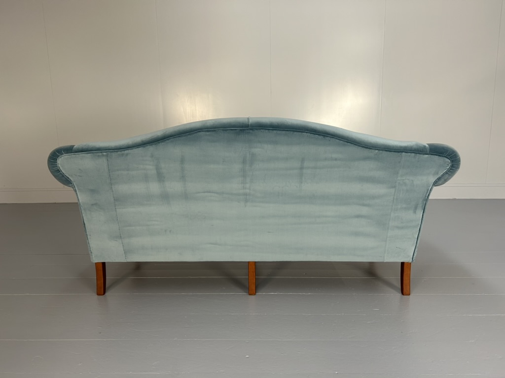 Wesley Barrell "Marlborough" 3-Seat Sofa - In Pale Blue Velvet - Image 4