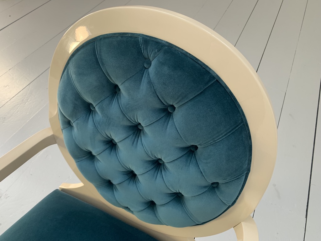 Fendi Casa Occasional/Bedroom Armchair - In Blue Velvet - Image 12