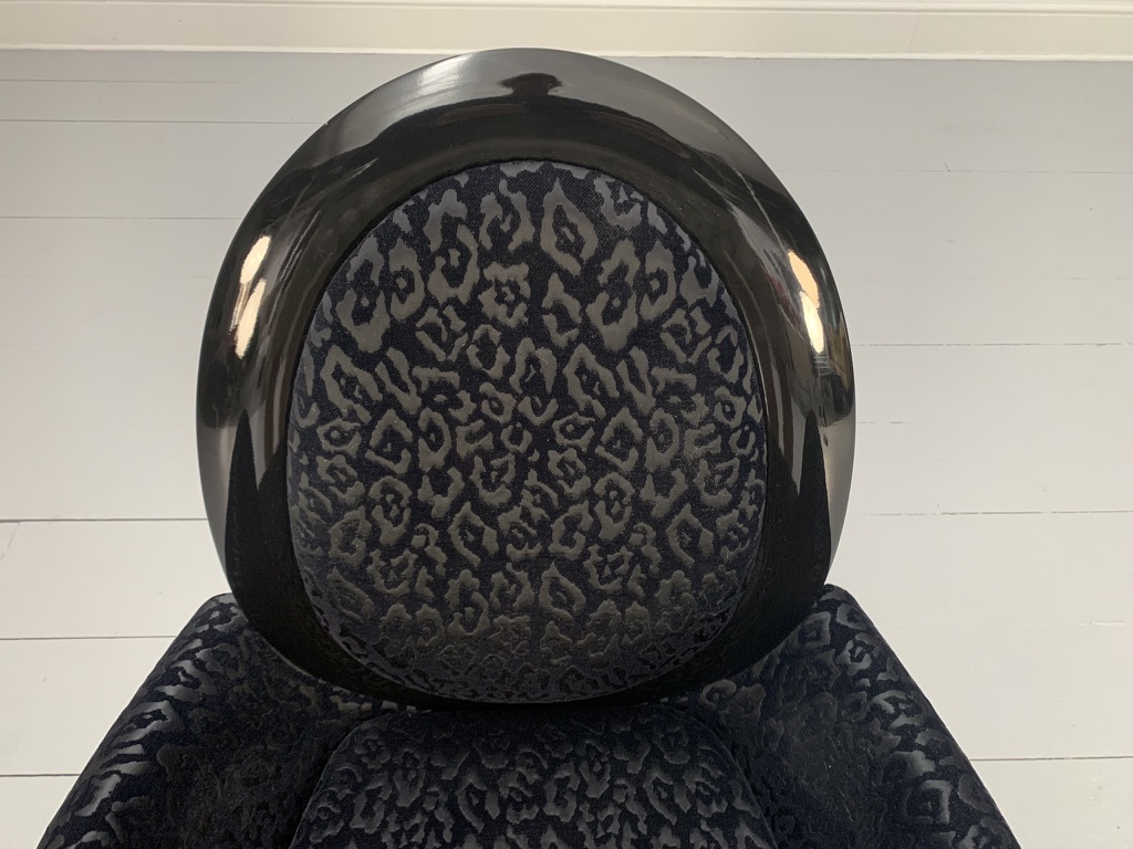 Fendi Casa Armchair - In Black Dark Grey Motif Fabric - Image 10