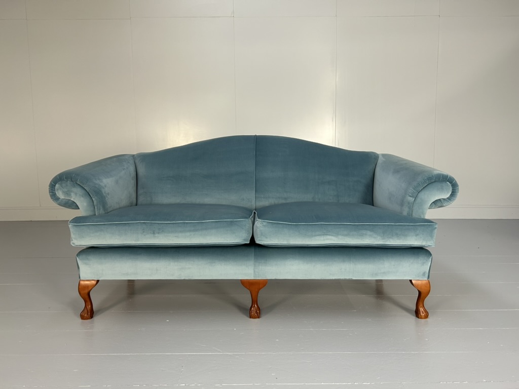 Wesley Barrell "Marlborough" 3-Seat Sofa - In Pale Blue Velvet - Image 3