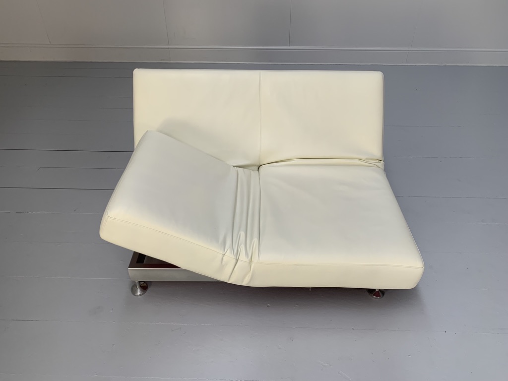 Edra "Damier" Multifunction Sofa Chaise - In White Leather - Image 7