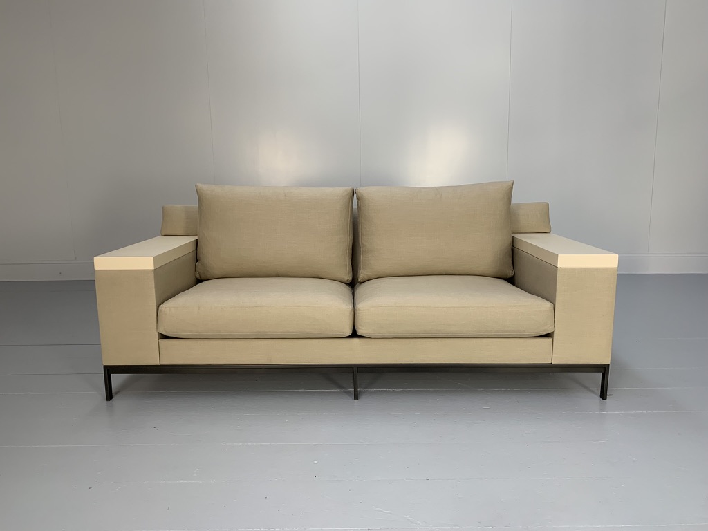 Christian Liaigre "Beluga" 2.5-Seat Sofa - In Linen Fabric